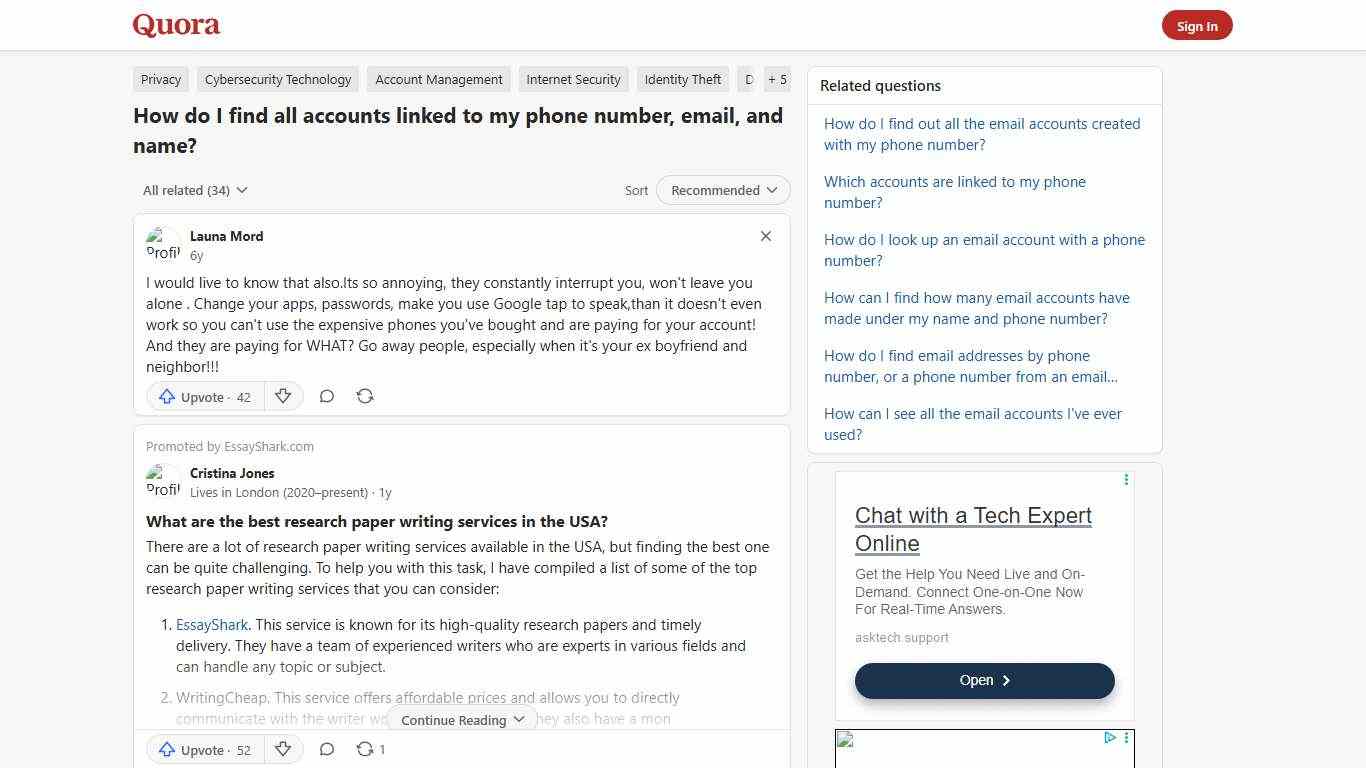 How to find all accounts linked to my phone number, email, and name - Quora